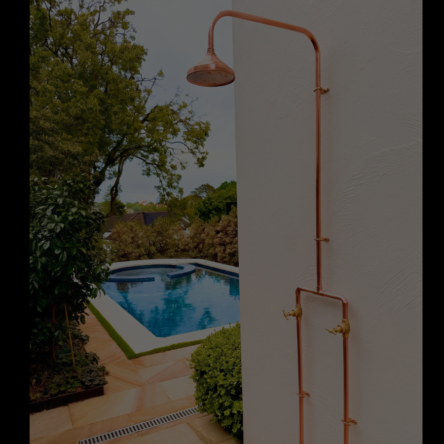 Copper outdoor shower