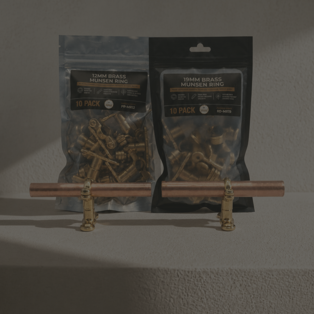 Brass Munsen ring pipe clip on copper pipe