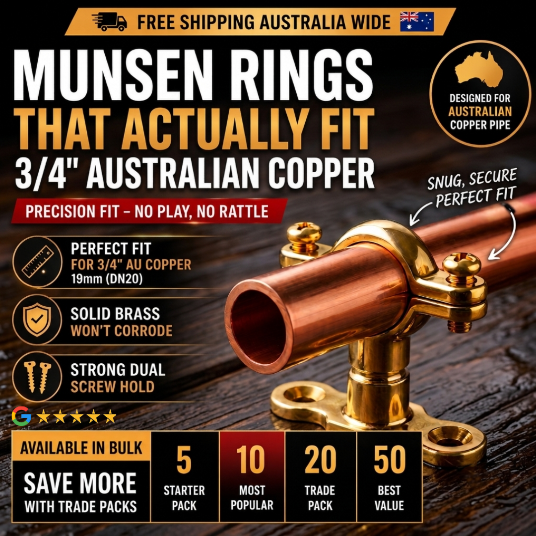 Brass Munsen Ring Pipe Clip 19mm 3/4" (DN20) - Sydney Outdoor Showers