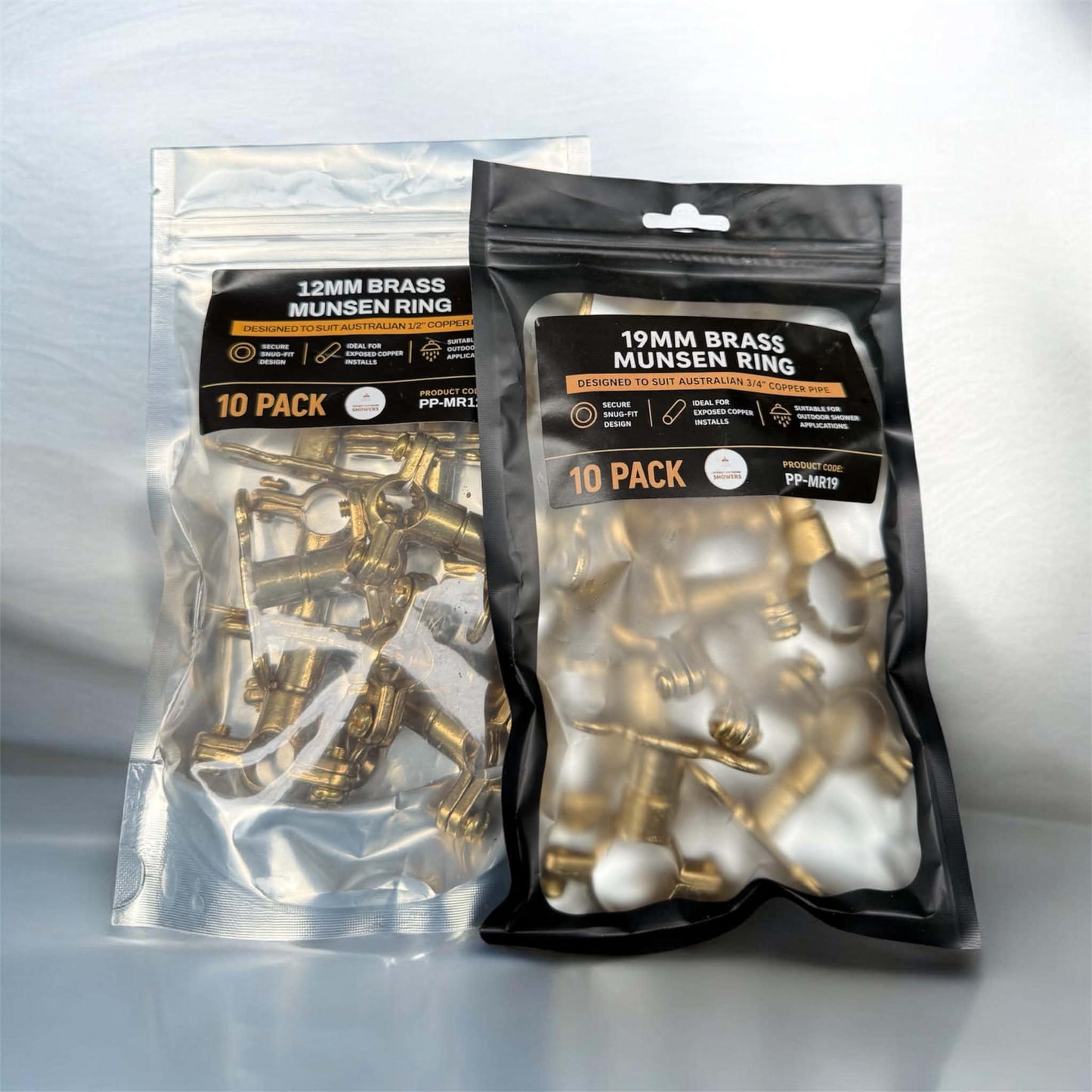 Brass Munsen Ring Pipe Clip 12mm 1/2" (DN15) - Sydney Outdoor Showers