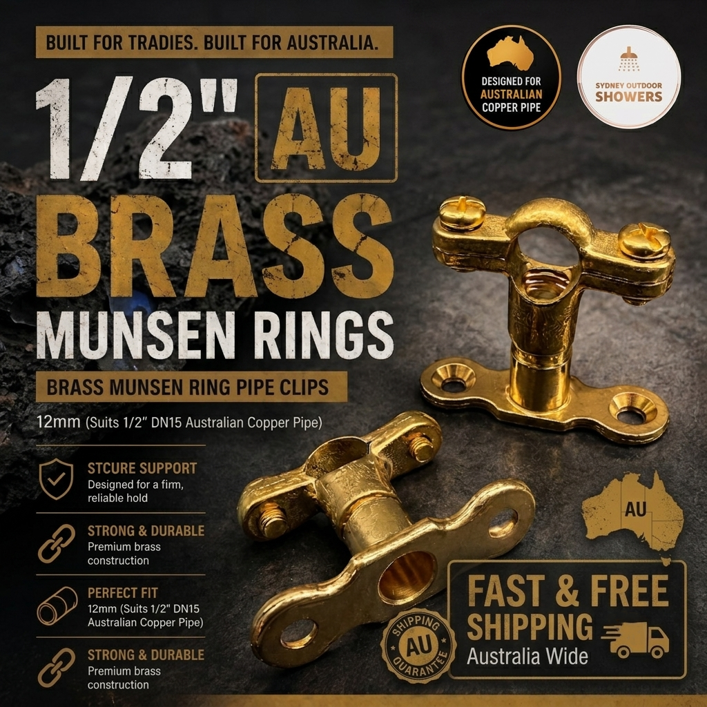 Brass Munsen Ring Pipe Clip 12mm 1/2" (DN15) - Sydney Outdoor Showers
