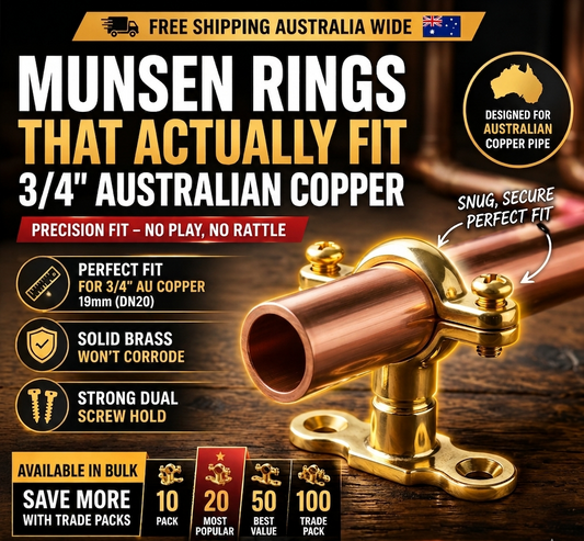 Brass Munsen Ring Pipe Clip 19mm 3/4" (DN20)